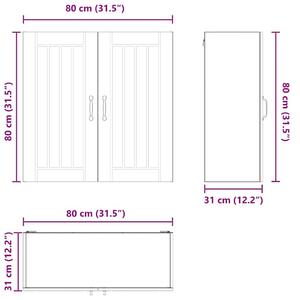 VidaXL Konyhaszekrény Füstölt tölgy 80 x 31 x 80 cm Faanyag