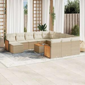 VidaXL Polyrattan Kerti Ülőgarnitúra - 13 részes - Bézs