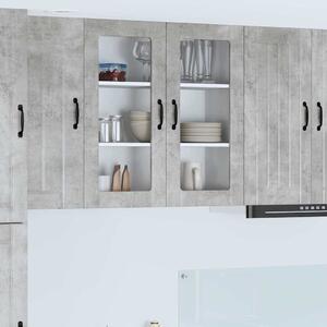 VidaXL Fali üveges szekrény LUCCA Betonszürke 80 x 31 x 80 cm