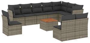 VidaXL Polyrattan Kerti Ülőgarnitúra - 11 részes - Szürke