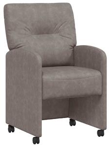 VidaXL Étkező Székek kerekekkel 2 pcs Szürke 57 x 67 x 95 cm Műbőr