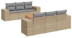 VidaXL Polyrattan Kerti Ülőgarnitúra - 7 részes - Bézs