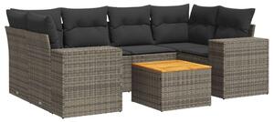 VidaXL Polyrattan Kerti Ülőgarnitúra - 7 részes - Szürke
