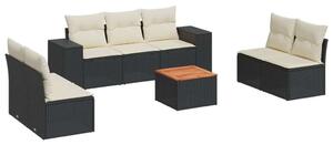 VidaXL Polyrattan Kerti Ülőgarnitúra - 8 részes - Fekete