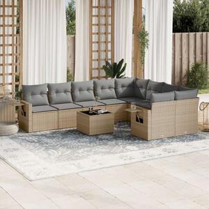 VidaXL Polyrattan Kerti Ülőgarnitúra - 10 részes - Bézs