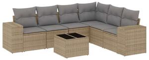 VidaXL Polyrattan Kerti Ülőgarnitúra - 7 részes - Bézs