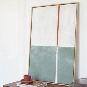Zöld-fehér absztrakt festmény Kave Home Malvern 70 x 50 cm