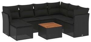 VidaXL 8 részes Polyrattan Kerti Ülőgarnitúra - Fekete