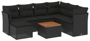 VidaXL 8 részes Polyrattan Kerti Ülőgarnitúra - Fekete