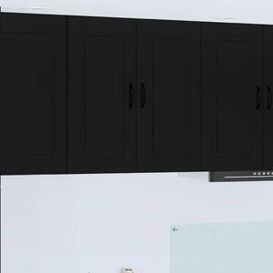 VidaXL Fali konyhaszekrény polcokkal Fekete 80 x 31 x 80 cm Faanyag