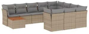 VidaXL Polyrattan Kerti Ülőgarnitúra - 11 részes - Bézs