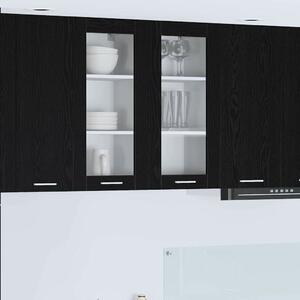 VidaXL Függő szekrény Riga 2 pcs Fekete tölgy 40 x 31 x 80 cm Faanyag