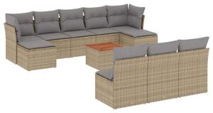 VidaXL Polyrattan Kerti Ülőgarnitúra - 11 részes - Bézs