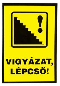 Tábla műanyag A4 "Vigyázat,lépcső!"
