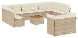 VidaXL Polyrattan Kerti Ülőgarnitúra - 13 részes - Bézs