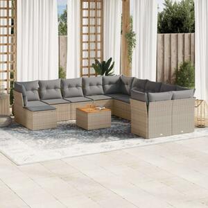 VidaXL Polyrattan Kerti Ülőgarnitúra - 12 részes - Bézs