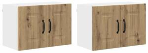 VidaXL Fali konyhaszekrény 2 pcs Artisan tölgy 60 x 31 x 40 cm Faanyag