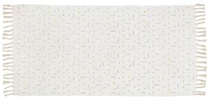 Fehér pamut szőnyeg Kave Home Alannis 70 x 140 cm színes mintával