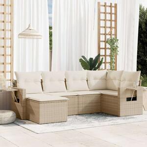VidaXL Polyrattan Kerti Ülőgarnitúra - 6 részes - Bézs
