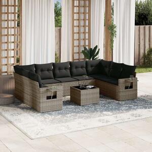 VidaXL Polyrattan Kerti Ülőgarnitúra - 10 részes - Szürke
