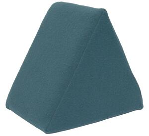 Kék háromszög alakú gyapjú puff Kave Home Jalila 40 x 25 cm