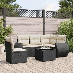 VidaXL Polyrattan Kerti Ülőgarnitúra - 6 részes - Fekete