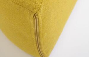 Sárga félkör alakú gyapjú puff Kave Home Jalila 25 cm