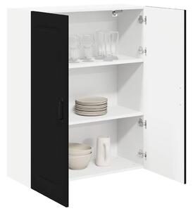 VidaXL Fali konyhaszekrény polcokkal Fekete 80 x 31 x 100 cm Faanyag