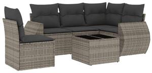 VidaXL 6 részes szürke polyrattan kerti ülőgarnitúra párnákkal