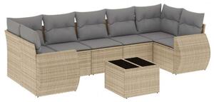 VidaXL Polyrattan Kerti Ülőgarnitúra - 8 részes - Bézs