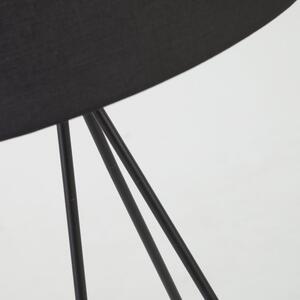 Fekete szövet állólámpa Kave Home Ikia 157 cm