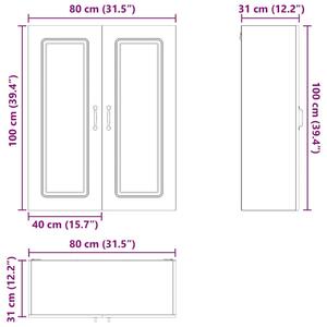 VidaXL Fali konyhaszekrény Szürke Sonoma 80 x 31 x 100 cm Faanyag