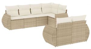 VidaXL Polyrattan Kerti Ülőgarnitúra - 7 részes - Bézs