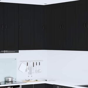VidaXL Fali konyhaszekrény polcokkal Fekete 57 x 57 x 100 cm Faanyag