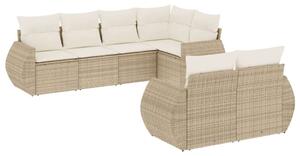 VidaXL Polyrattan Kerti Ülőgarnitúra - 7 részes - Bézs