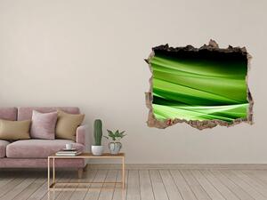 3d lyuk fal dekoráció Zöld hullámok háttér