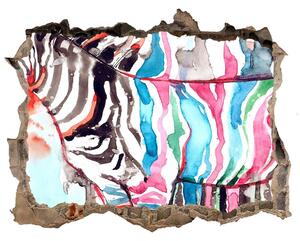 3d lyuk fal dekoráció Színes zebra