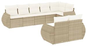 VidaXL Polyrattan Kerti Ülőgarnitúra - Bézs - 8 részes