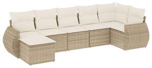 VidaXL Polyrattan Kerti Ülőgarnitúra - 7 részes - Bézs