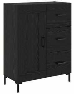 VidaXL Széf fiókkal Musta tammi 69.5 x 34 x 90 cm Faanyag