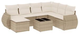 VidaXL Polyrattan Kerti Ülőgarnitúra - 8 részes - Bézs