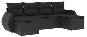 VidaXL Polyrattan Kerti Ülőgarnitúra - Fekete - 6 részes