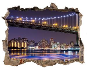 3d lyuk fal dekoráció Bridge new york city