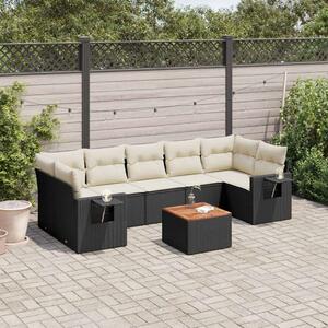 VidaXL Polyrattan Kerti Ülőgarnitúra - 8 részes - Fekete