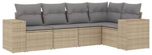 VidaXL - Polyrattan Kerti Ülőgarnitúra - 5 részes - Bézs
