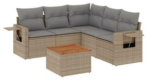 VidaXL Polyrattan Kerti Ülőgarnitúra - 6 részes, Bézs