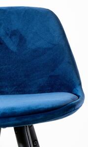 Bruce Mini kék szövet bárszék, fix fekete lábazattal - LEÉRTÉKELT