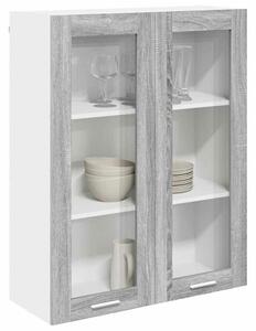 VidaXL Függő szekrény tárolóval Szürke Sonoma 80 x 31 x 100 cm Faanyag