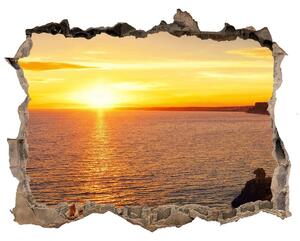 3d lyuk fal dekoráció Sunset tengeren