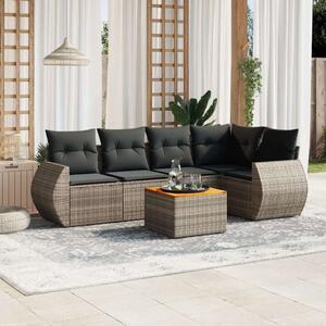 VidaXL Polyrattan Kerti Ülőgarnitúra - 6 részes - Szürke